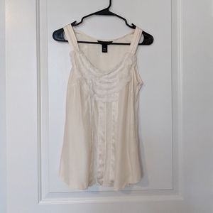 White House Black Market Silky White Top XXS